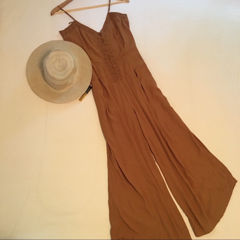 SOLD Free People X Eileen Jumpsuit 4 Caramel Color - Picture 2 of 7